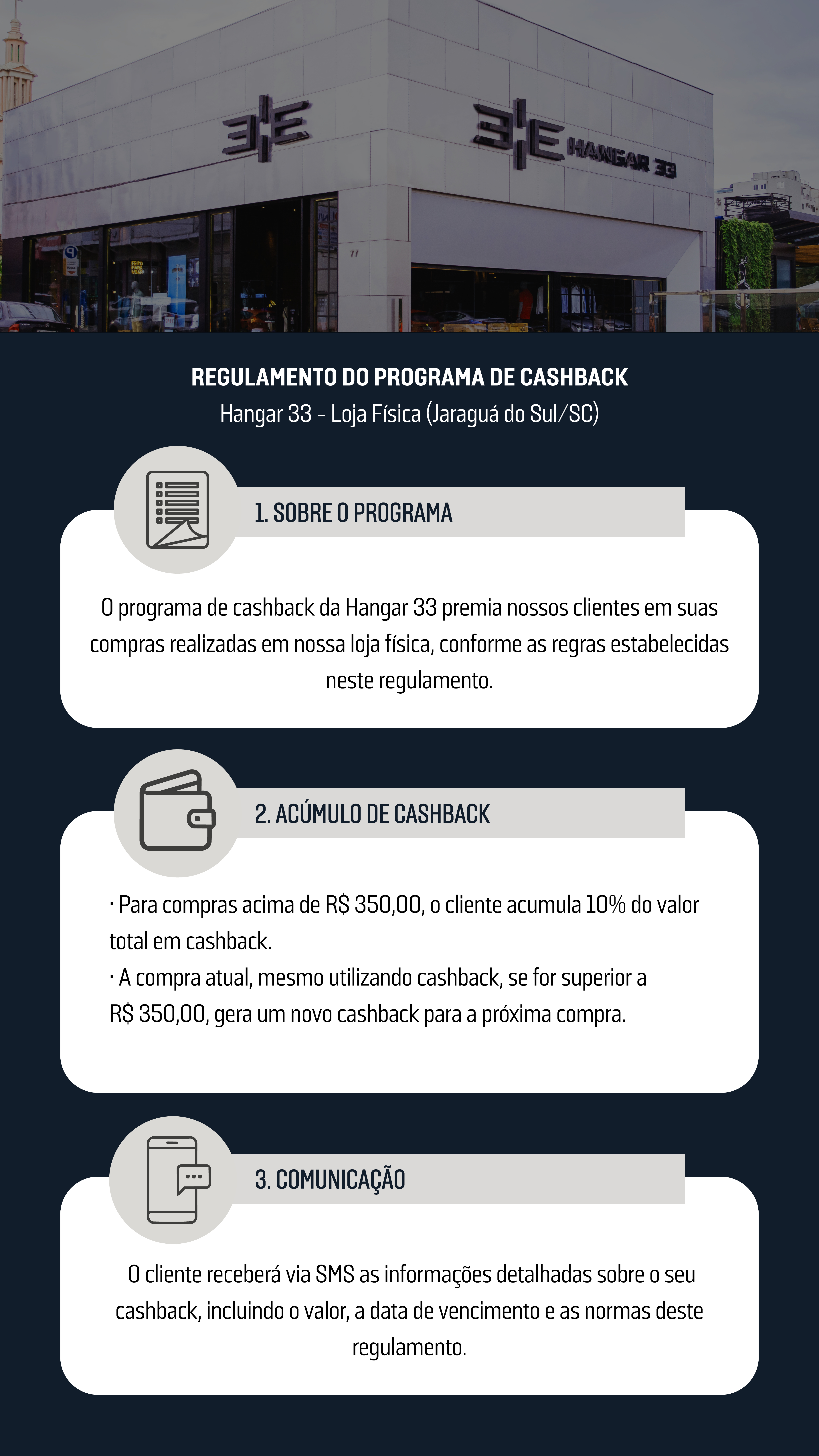Regulamento do Programa de Cashback Hangar 33 - Parte 1